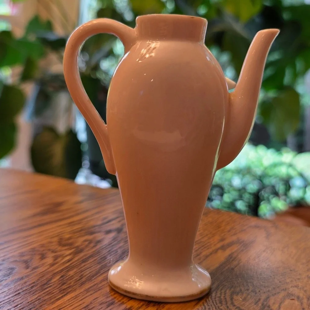 Vintage Ucagco Japan Miniature Teapot Vase Lavender Porcelain Floral Gold Trim